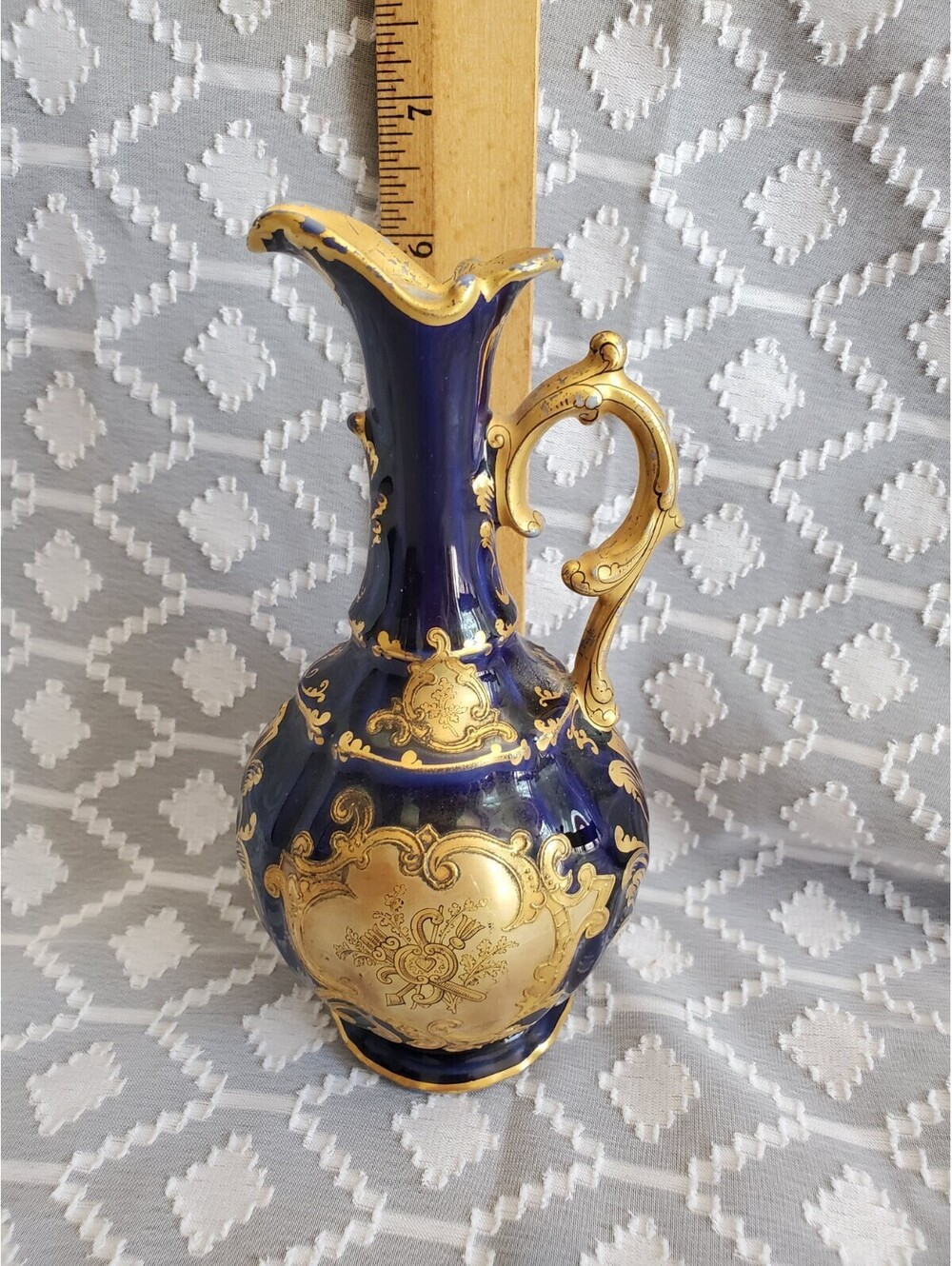 Vtg Limoges Blue/Gold Pitcher